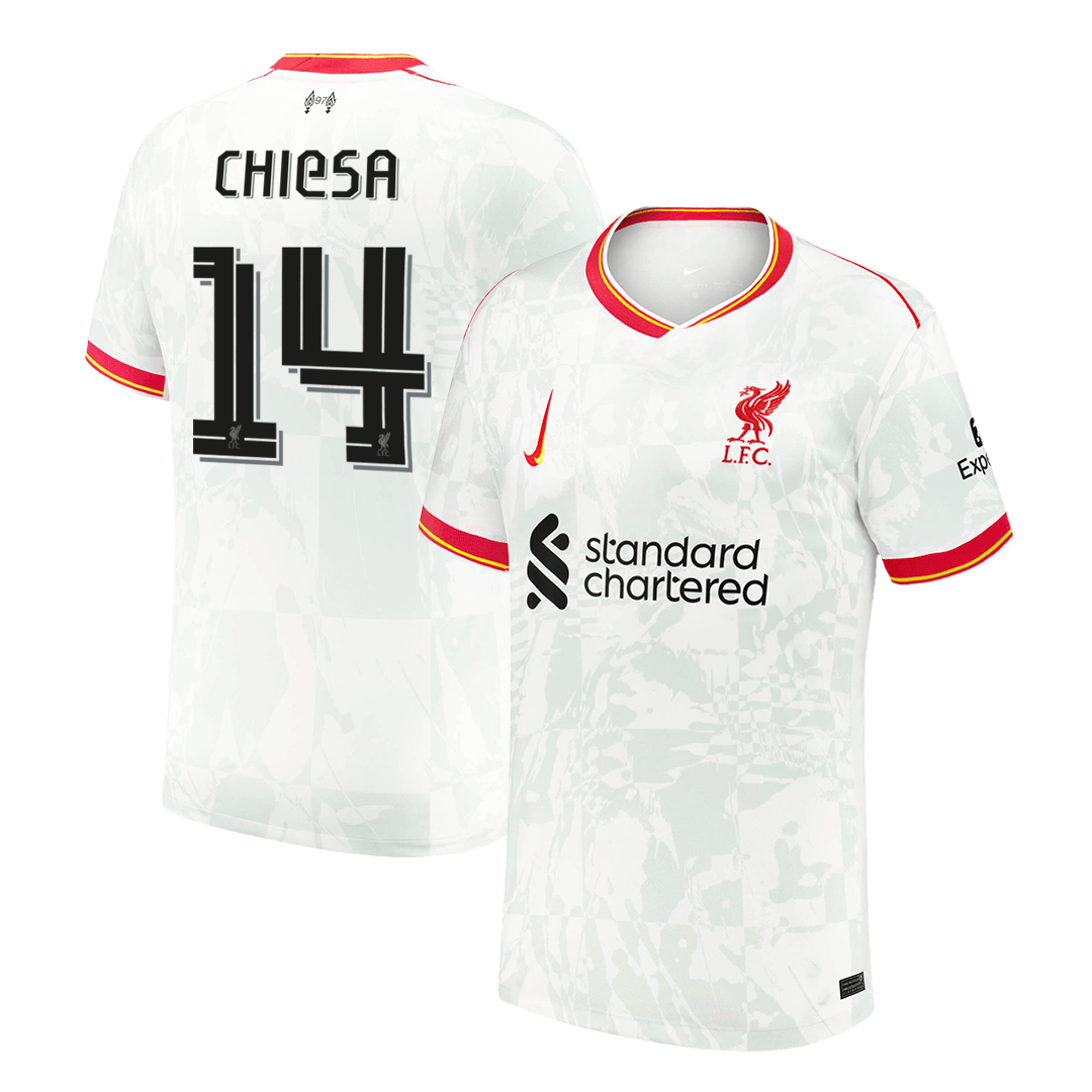 Tricouri Fotbal Liverpool CHIESA #14 Treilea 2024/25 - UCL (mărime mare)