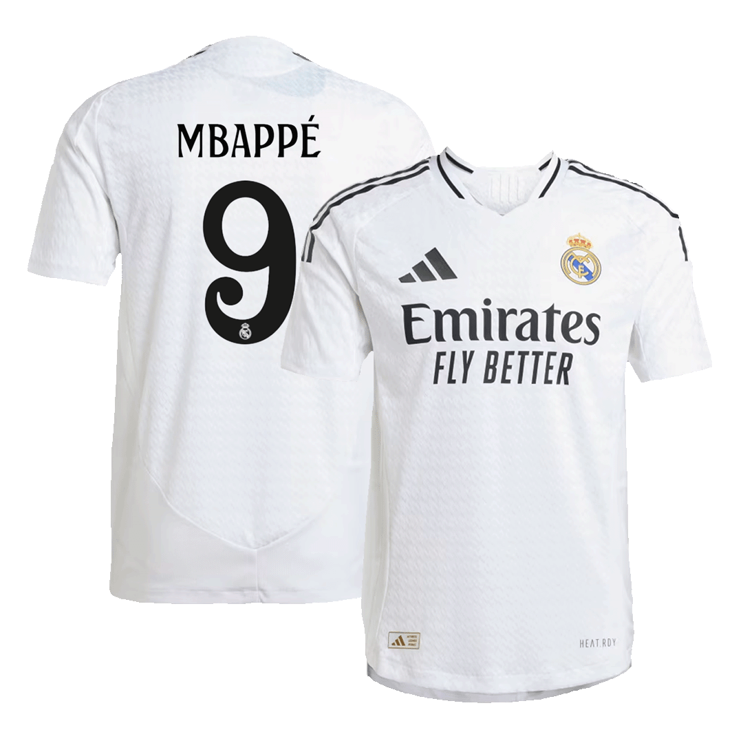 Tricouri Fotbal Real Madrid MBAPPÉ #9 Acasă 2024/25 Authentic