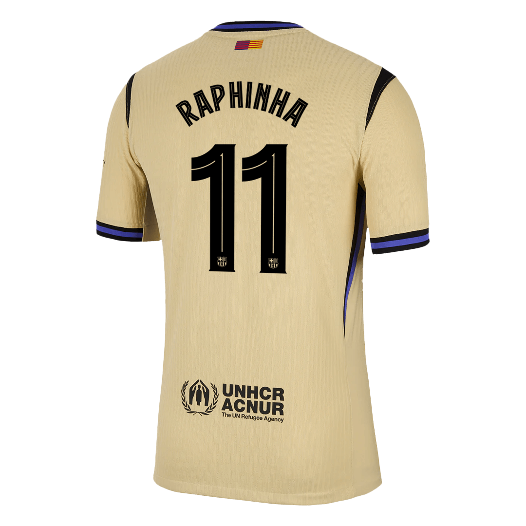 Tricouri Fotbal Barcelona RAPHINHA #11 Deplasare 2025/26 Authentic - UCL