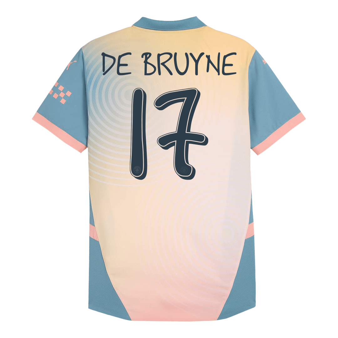 Tricouri Fotbal Manchester City DE BRUYNE #17 Al Patrulea 2024/25 Authentic - Definitely City