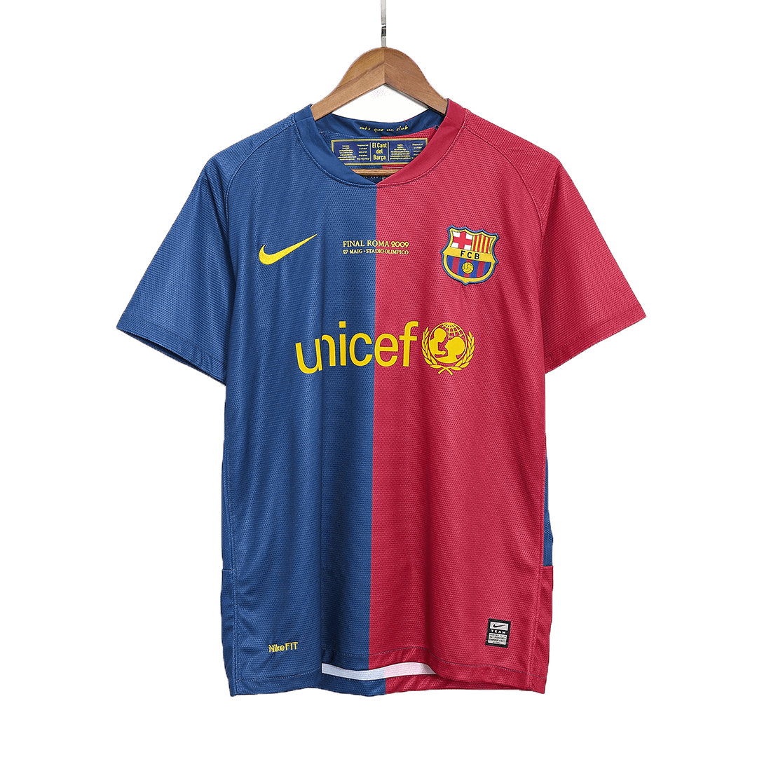 Tricouri Fotbal Vintage Barcelona Acasă 2008/09 - UCL Final