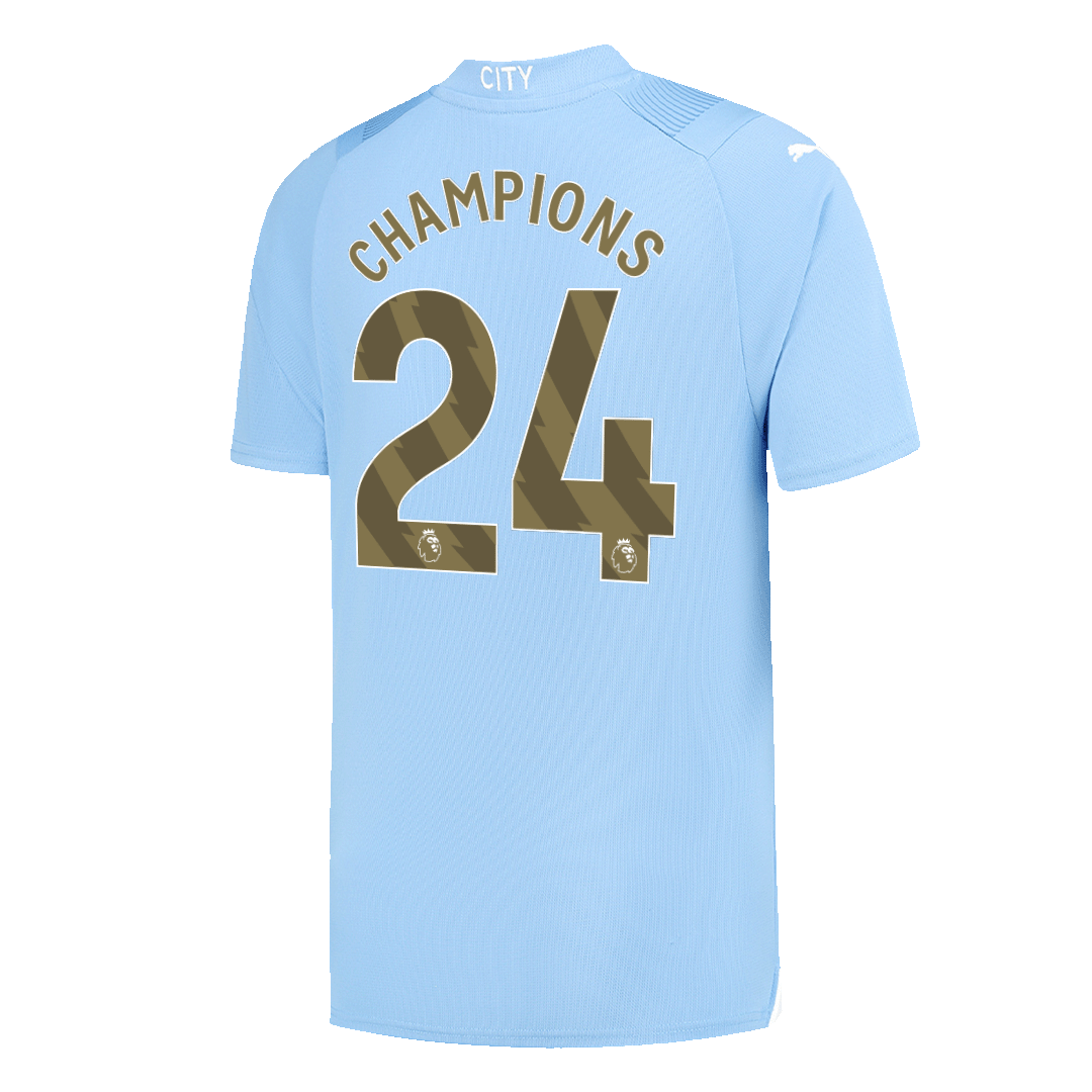 Tricouri Fotbal Manchester City CHAMPIONS #24 Acasă 2023/24 (mărime mare)