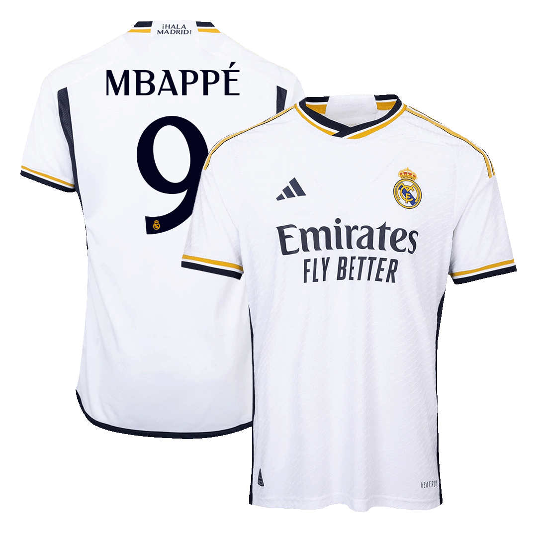 Tricouri Fotbal Real Madrid MBAPPÉ #9 Acasă 2023/24 Authentic