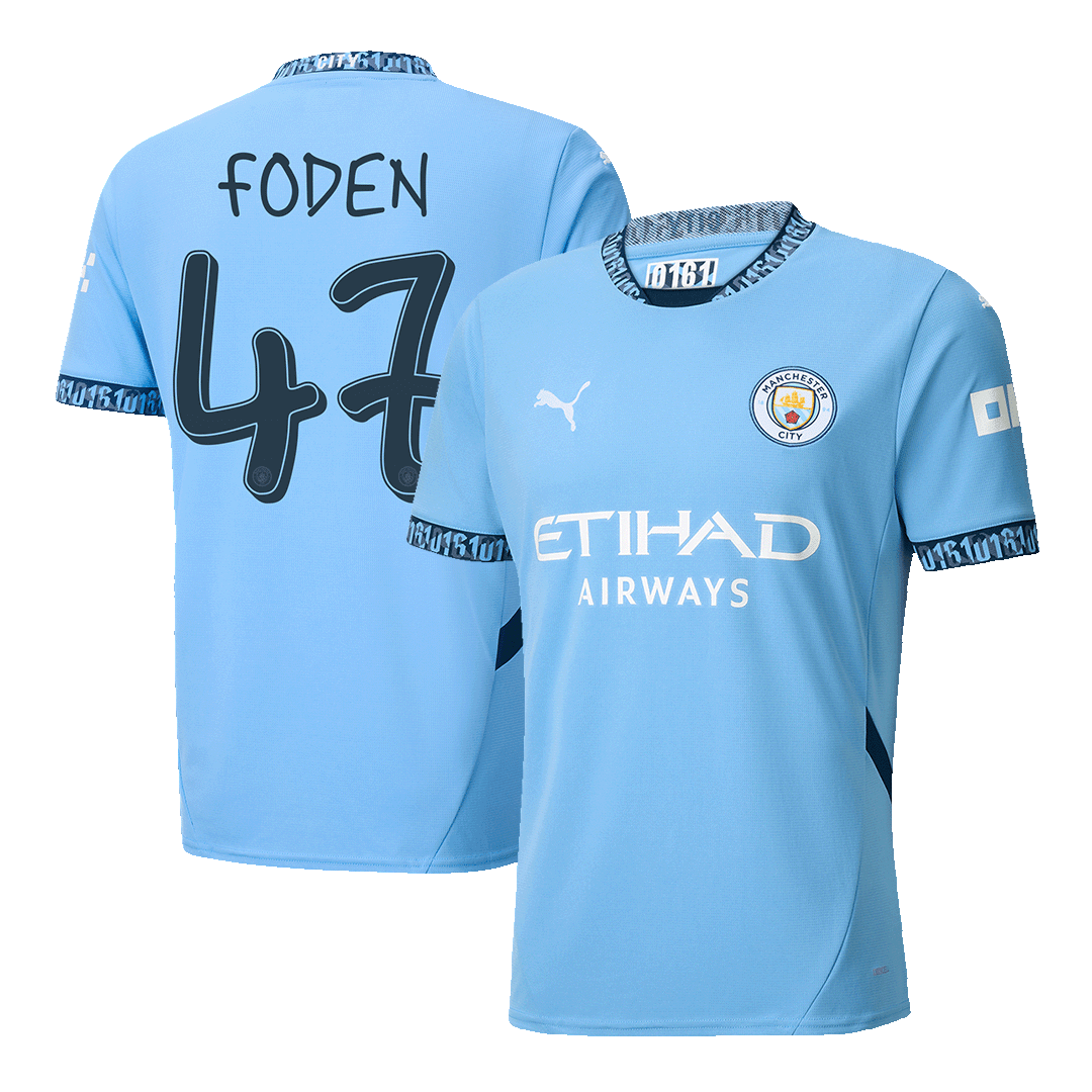 Tricouri Fotbal Manchester City FODEN #47 Acasă 2024/25 - UCL (mărime mare)