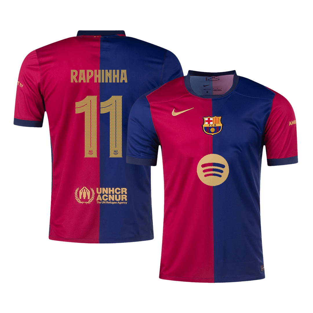 Tricouri Fotbal Barcelona RAPHINHA #11 Acasă 2024/25 UCL - Super