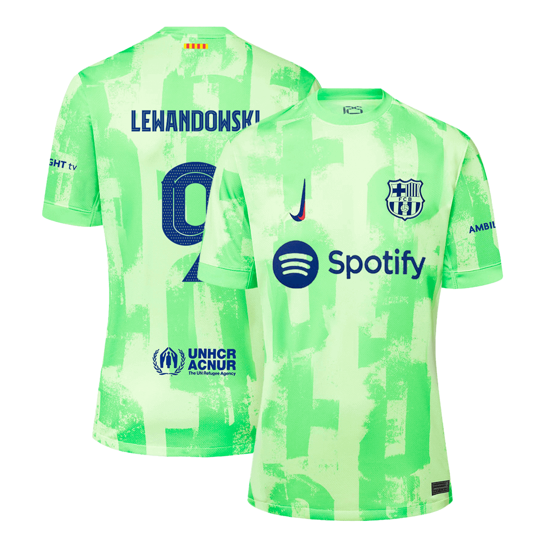 Tricouri Fotbal Barcelona LEWANDOWSKI #9 Treilea 2024/25 UCL - Super (mărime mare)