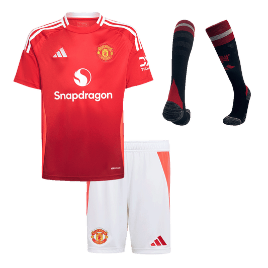 Set Tricouri Fotbal Manchester United Acasă 2024/25 Pentru Copii