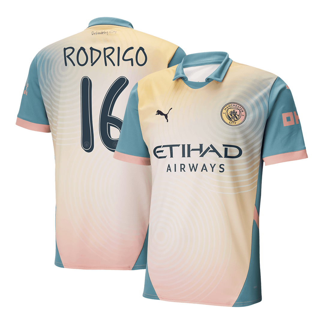 Tricouri Fotbal Manchester City RODRIGO #16 Al Patrulea 2024/25 - Definitely City (mărime mare)