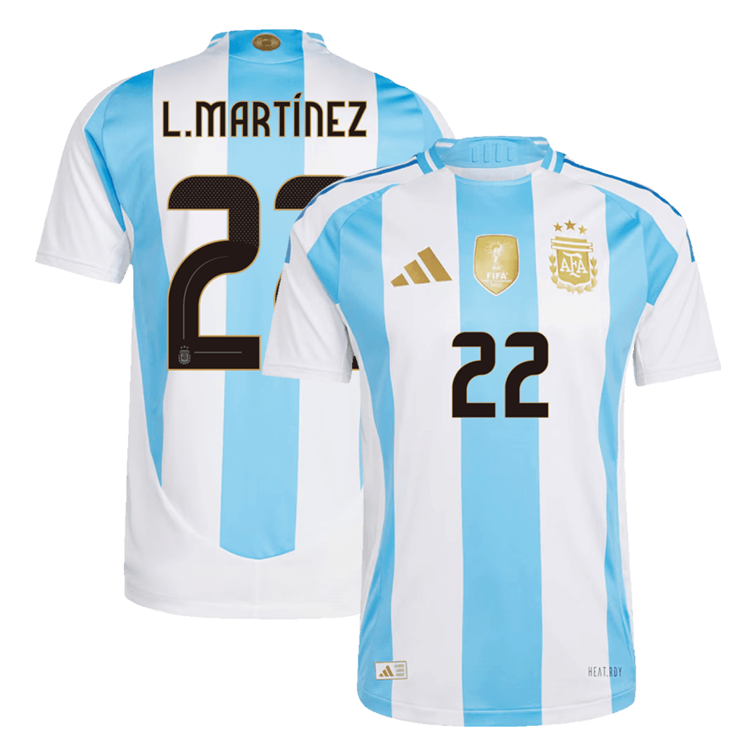 Tricouri Fotbal Argentina L.MARTÍNEZ #22 Acasă 2024 Authentic