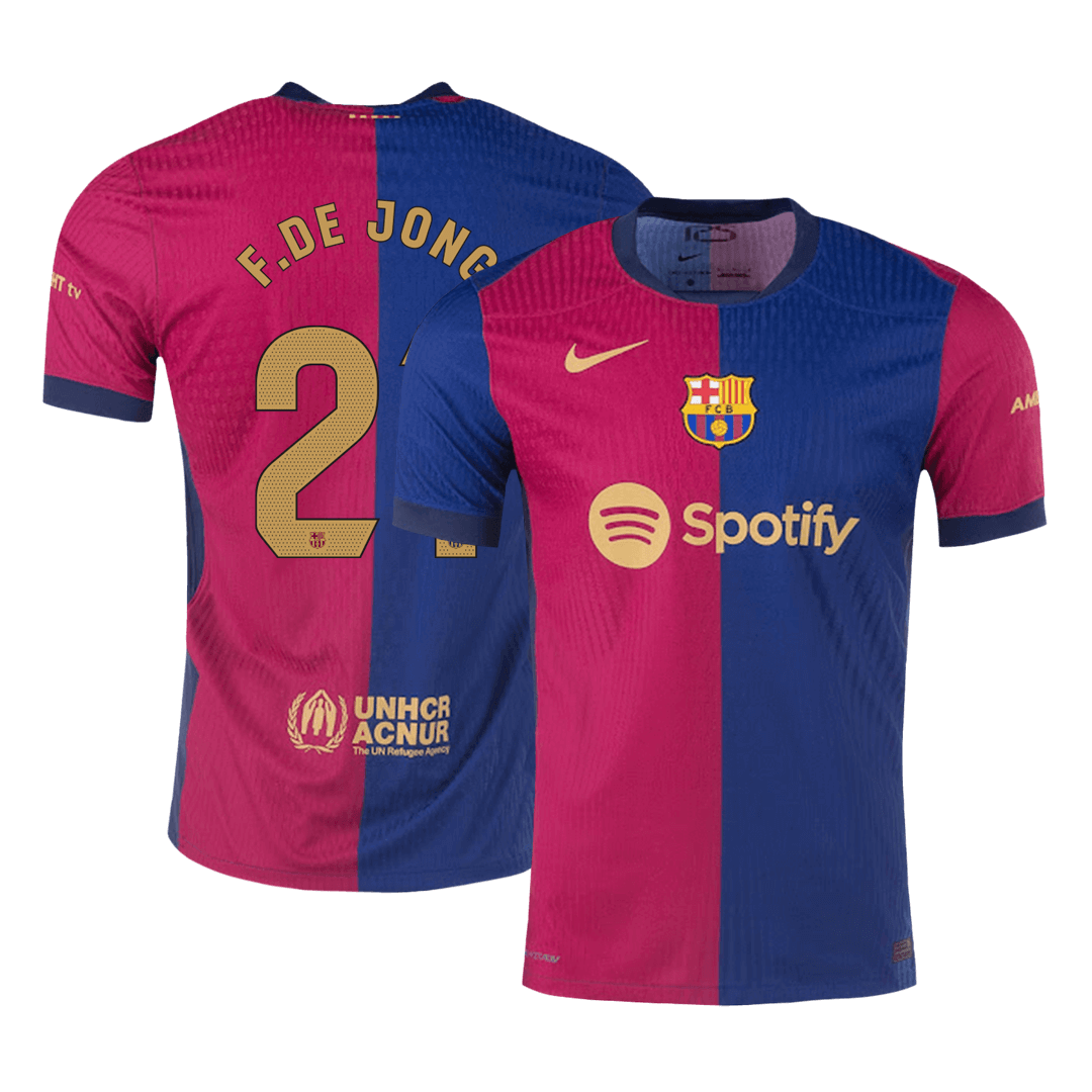 Tricouri Fotbal Barcelona F.DE JONG #21 Acasă 2024/25 Authentic