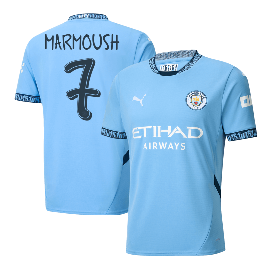 Tricouri Fotbal Manchester City MARMOUSH #7 Acasă 2024/25 UCL - Super (mărime mare)