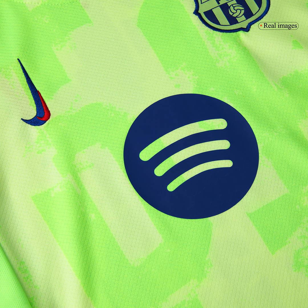 Set Tricouri Fotbal Barcelona Treilea 2024/25 Pentru Copii - UCL (Spotify Logo Without Text)