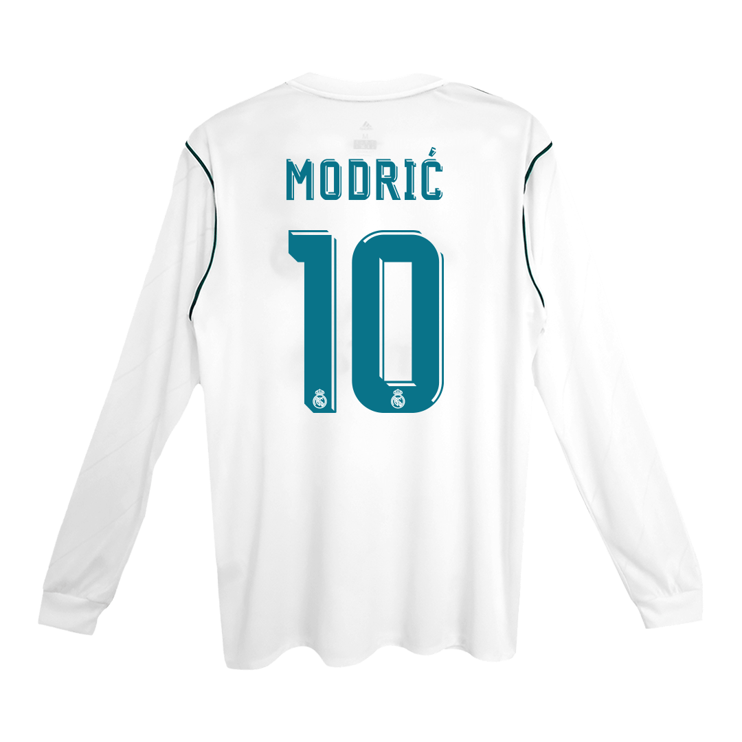 Tricouri Fotbal Vintage Real Madrid MODRIĆ #10 Acasă 2017/18 Mânecă Lungă