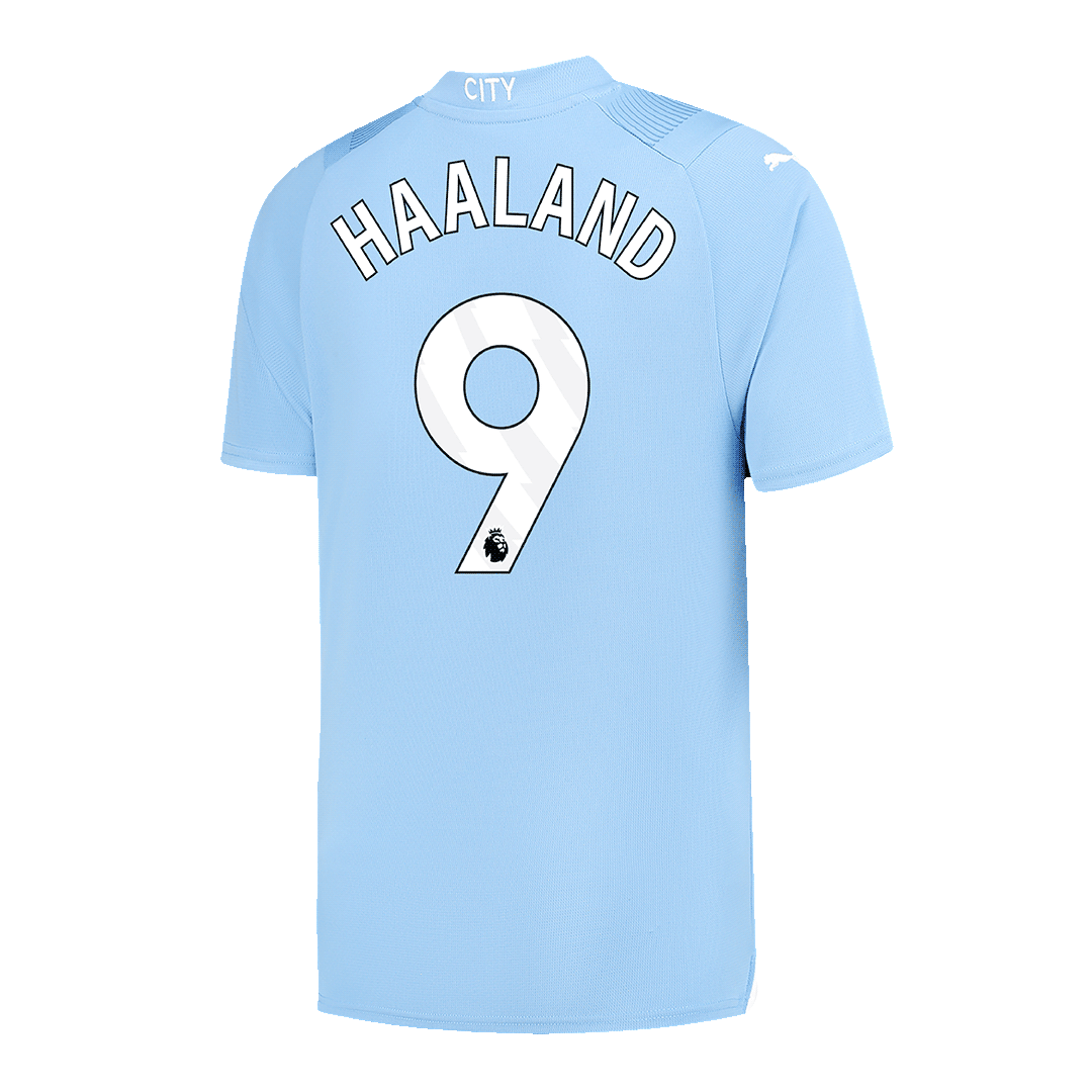 Tricouri Fotbal Manchester City HAALAND #9 Acasă 2023/24 (mărime mare)