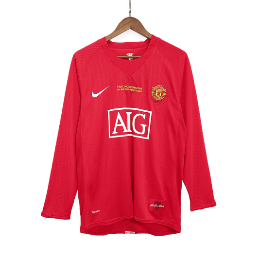 Tricouri Fotbal Vintage Manchester United Acasă 2007/08 Mânecă Lungă