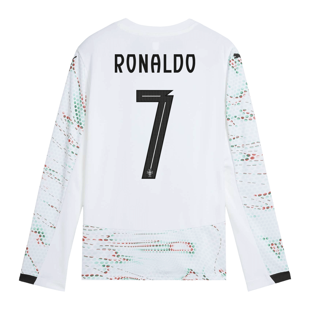 Tricouri Fotbal Portugalia RONALDO #7 Deplasare 2025 Mânecă Lungă (mărime mare)