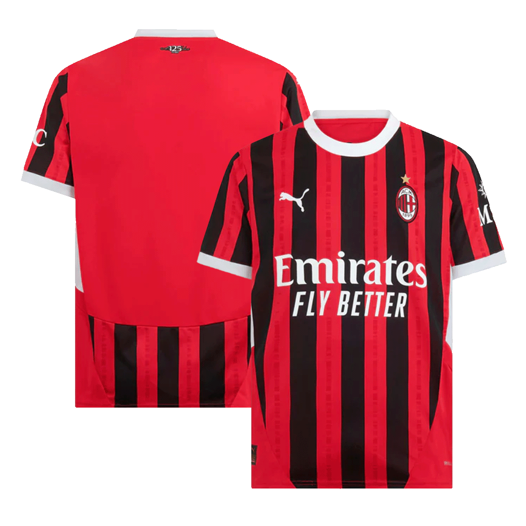 Tricouri Fotbal AC Milan Acasă 2024/25 (mărime mare)
