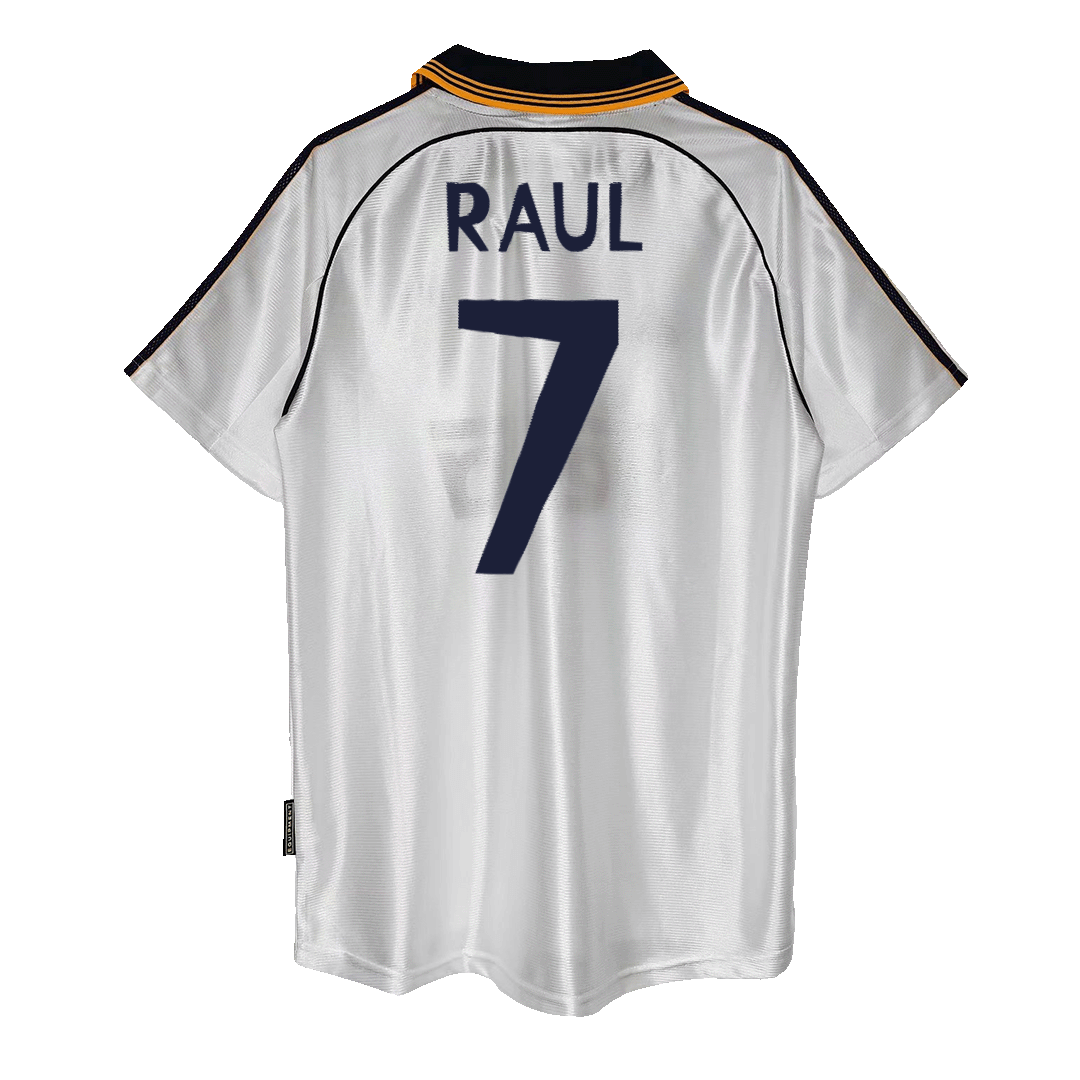 Tricouri Fotbal Vintage Real Madrid RAUL #7 Acasă 1998/00