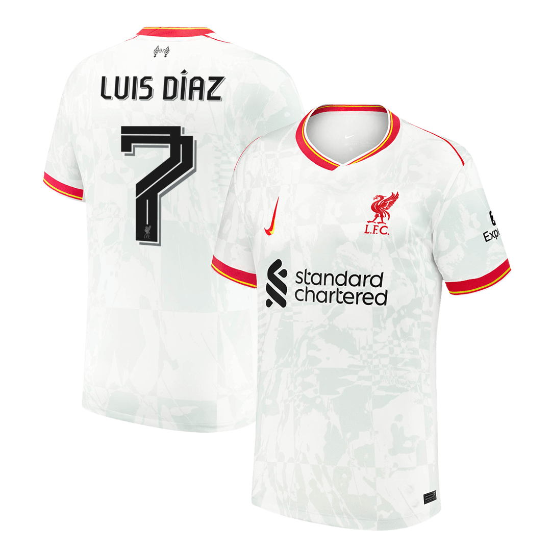 Tricouri Fotbal Liverpool LUIS DÍAZ #7 Treilea 2024/25 - UCL (mărime mare)