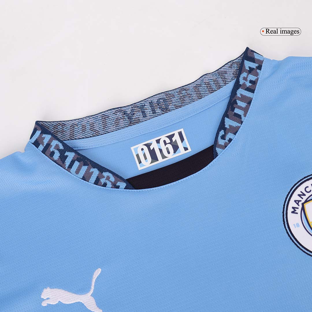 Tricouri Fotbal Manchester City Acasă 2024/25 Mânecă Lungă (mărime mare)