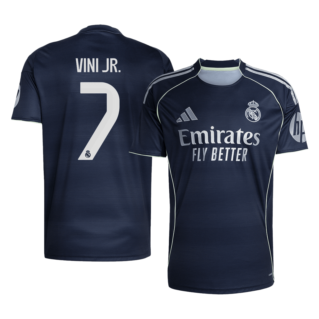 Tricouri Fotbal Real Madrid VINI JR. #7 Deplasare 2025/26
