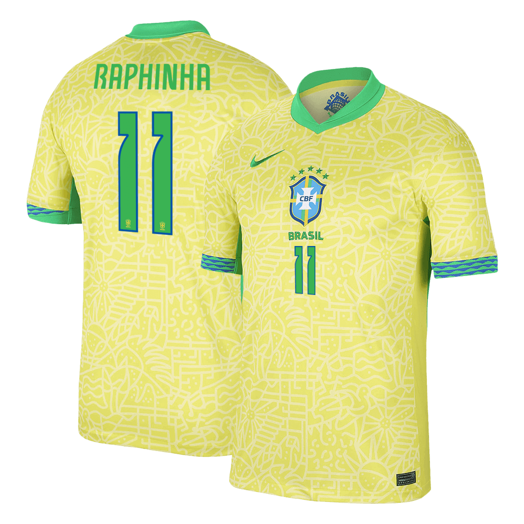 Tricouri Fotbal Brazilia RAPHINHA #11 Acasă 2024 - Super (mărime mare)