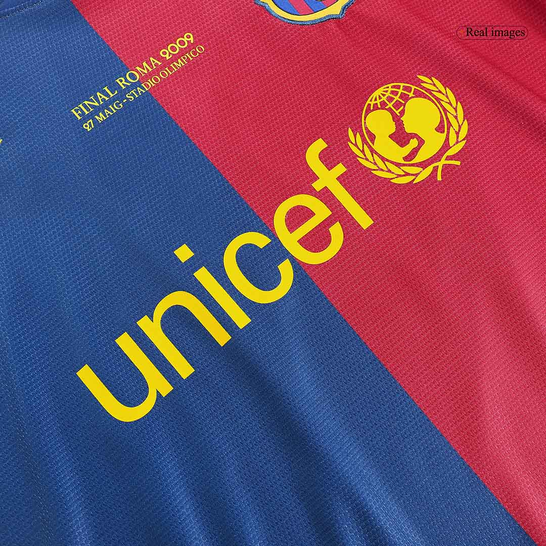 Tricouri Fotbal Vintage Barcelona Acasă 2008/09 - UCL Final