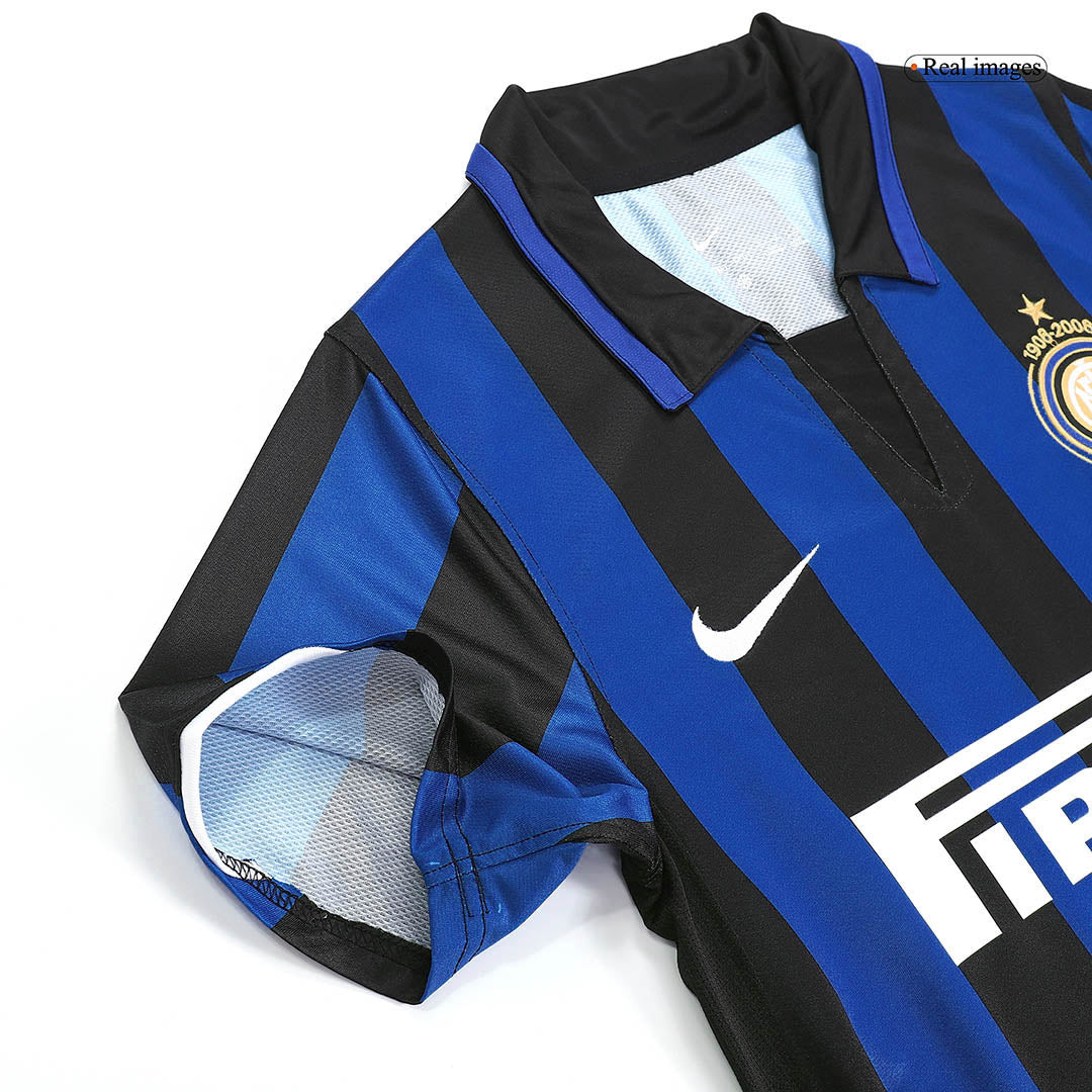 Tricouri Fotbal Vintage Inter Milano Acasă 2007/08 - 100th Anniversary