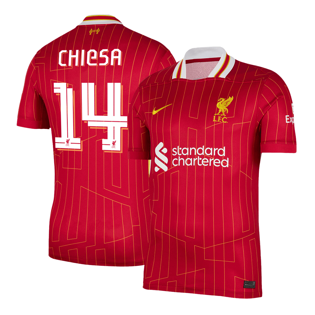 Tricouri Fotbal Liverpool CHIESA #14 Acasă 2024/25 UCL - Super (mărime mare)