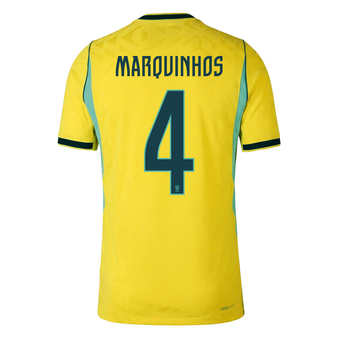 Tricouri Fotbal Brazilia MARQUINHOS #4 Acasă Cupa Mondială 2026 Authentic