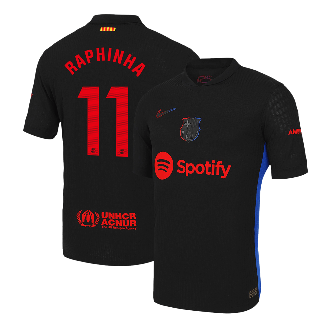 Tricouri Fotbal Barcelona RAPHINHA #11 Deplasare 2024/25 Authentic