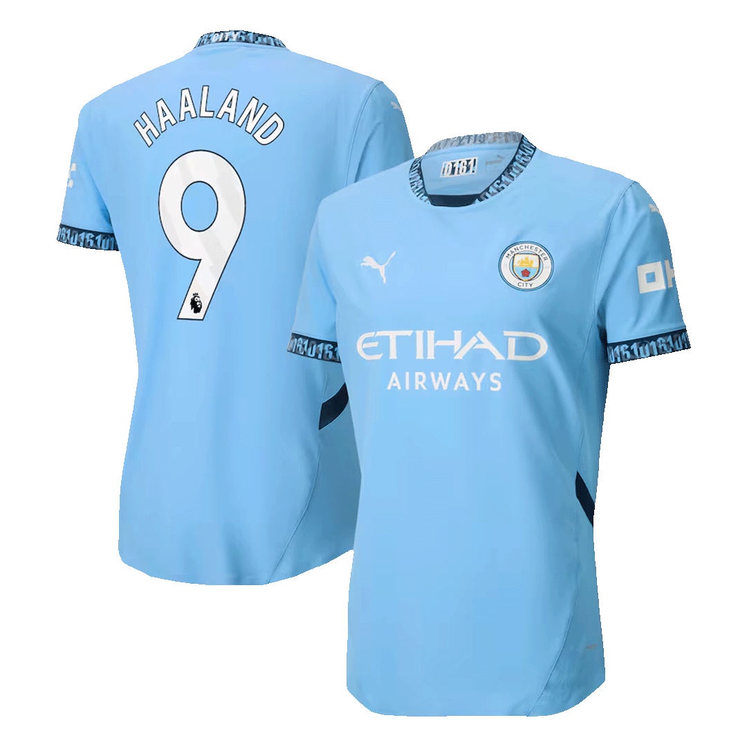 Tricouri Fotbal Manchester City HAALAND #9 Acasă 2024/25 Authentic
