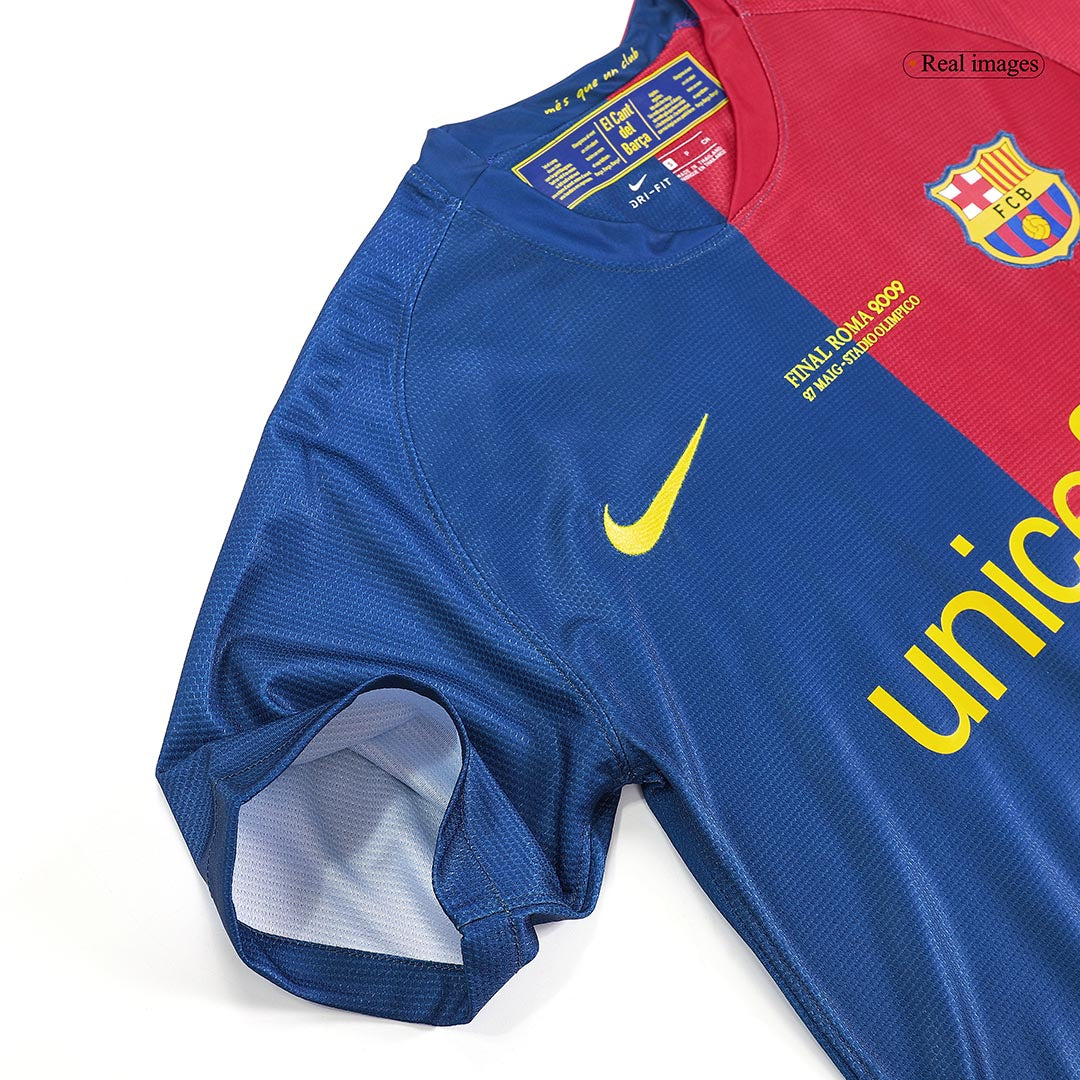 Tricouri Fotbal Vintage Barcelona Acasă 2008/09 - UCL Final