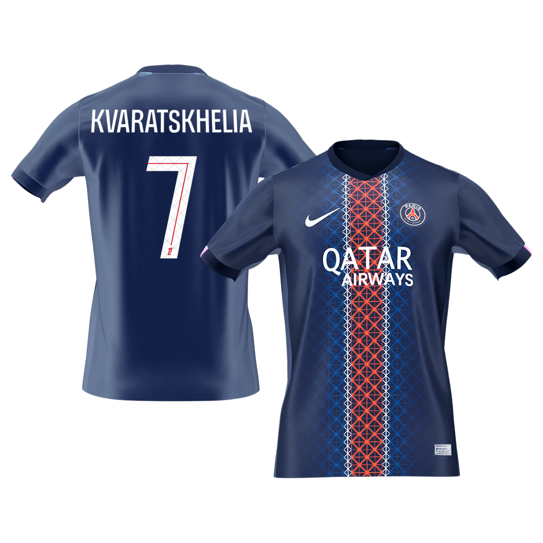 Tricouri Fotbal PSG KVARATSKHELIA #7 Acasă 2025/26 - Premium (mărime mare)
