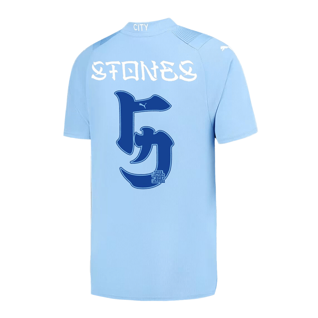 Tricouri Fotbal Manchester City STONES #5 Acasă 2023/24 - Japanese Tour Printing (mărime mare)