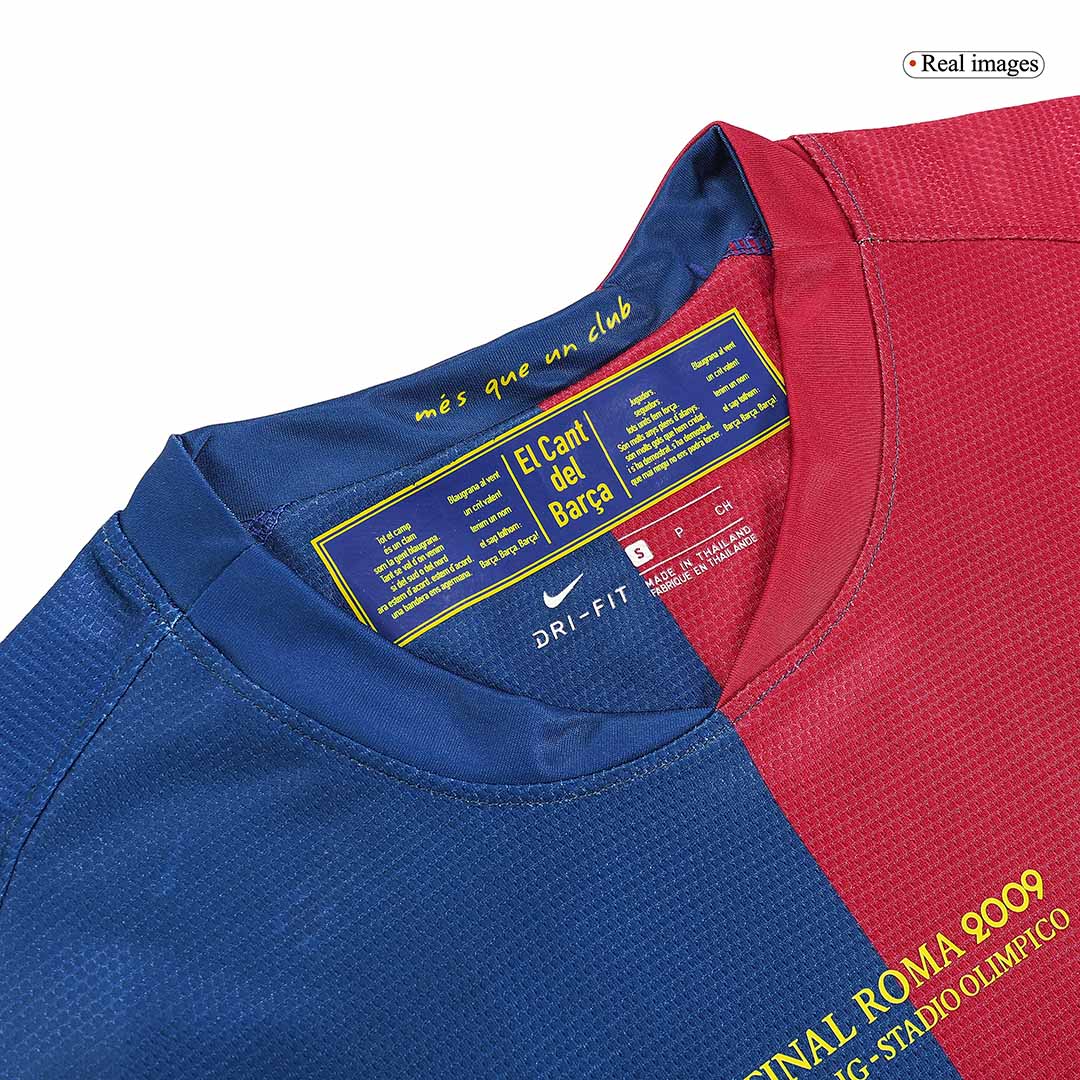 Tricouri Fotbal Vintage Barcelona Acasă 2008/09 - UCL Final