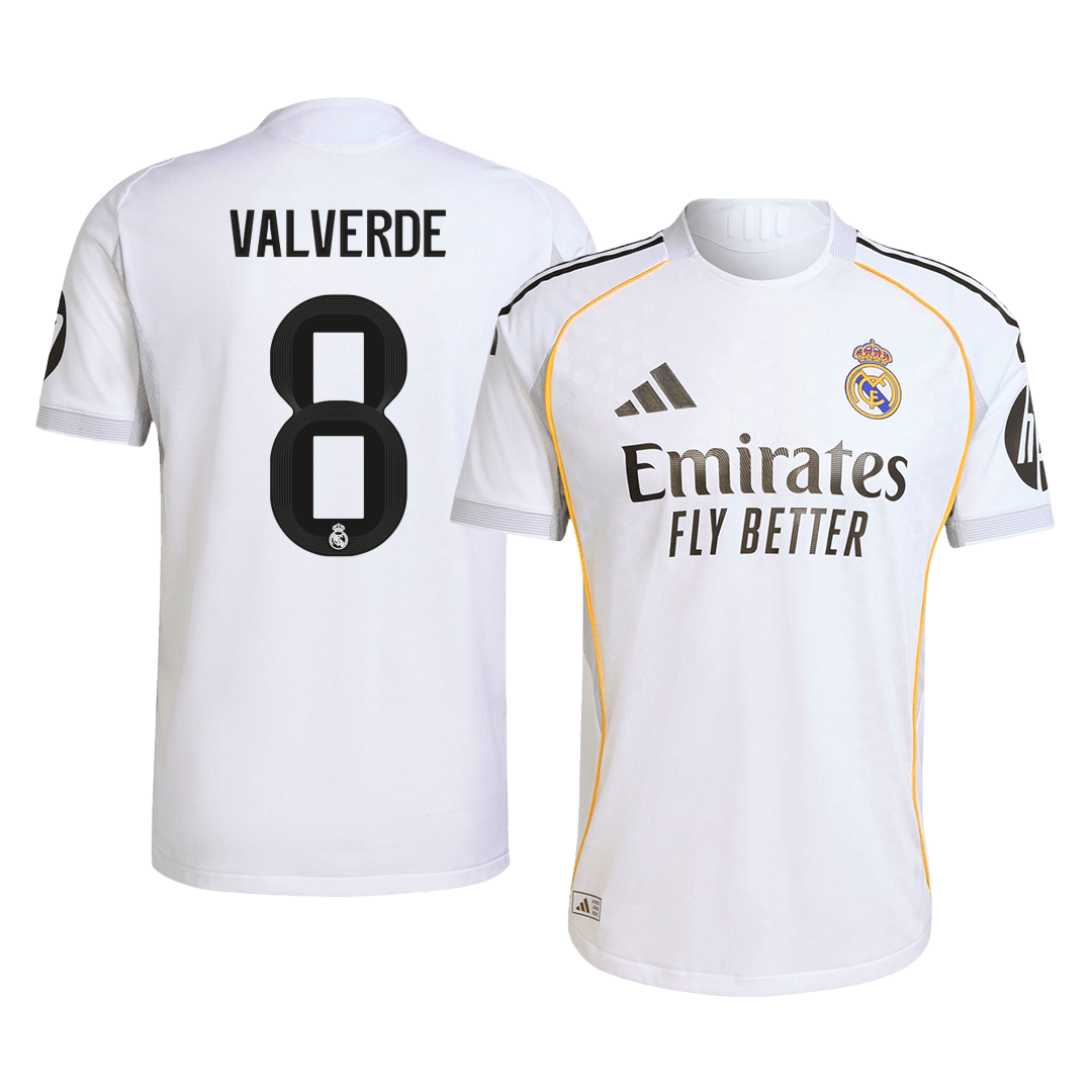 Tricouri Fotbal Real Madrid VALVERDE #8 Acasă 2025/26 Authentic