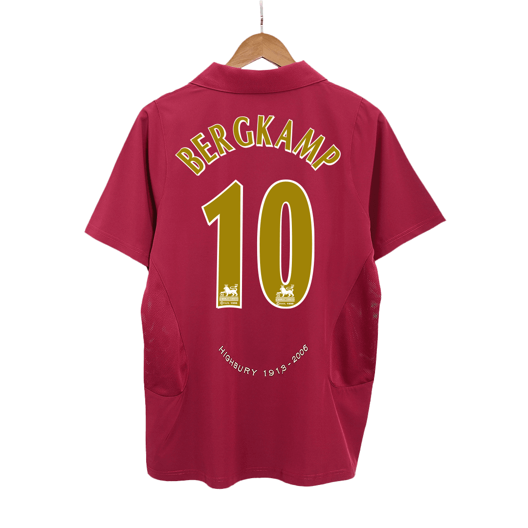 Tricouri Fotbal Vintage Arsenal BERGKAMP #10 Acasă 2005/06