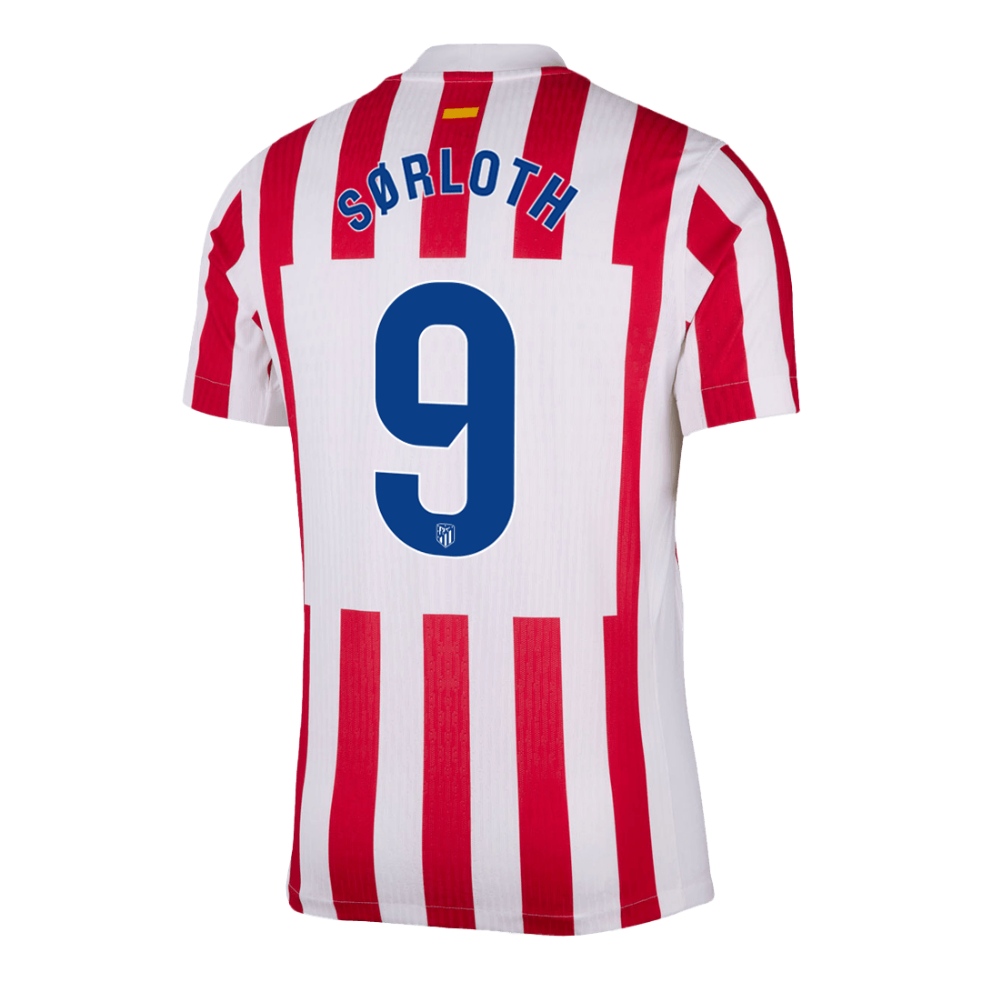 Tricouri Fotbal Atletico Madrid SØRLOTH #9 Acasă 2025/26 Authentic
