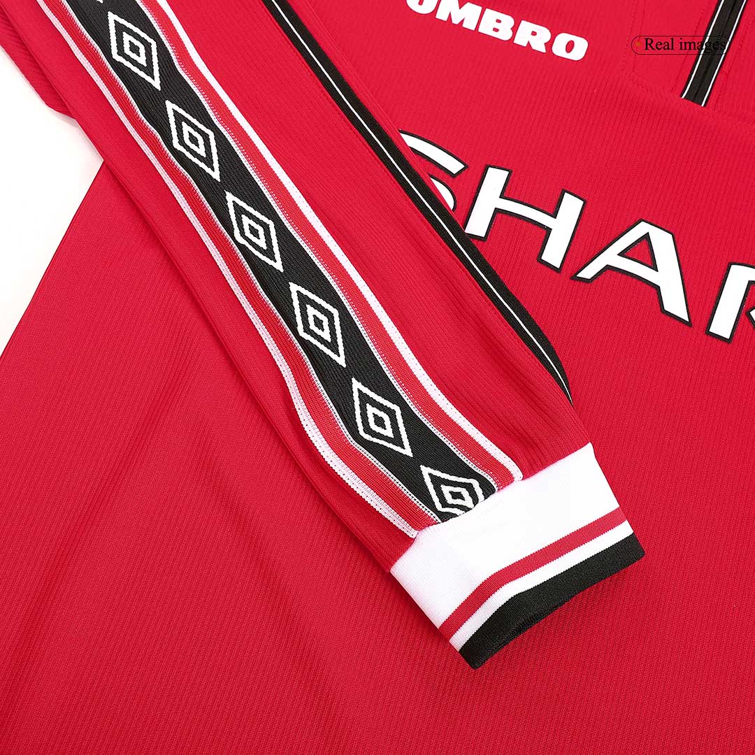 Tricouri Fotbal Vintage Manchester United Acasă 1998/99 Mânecă Lungă