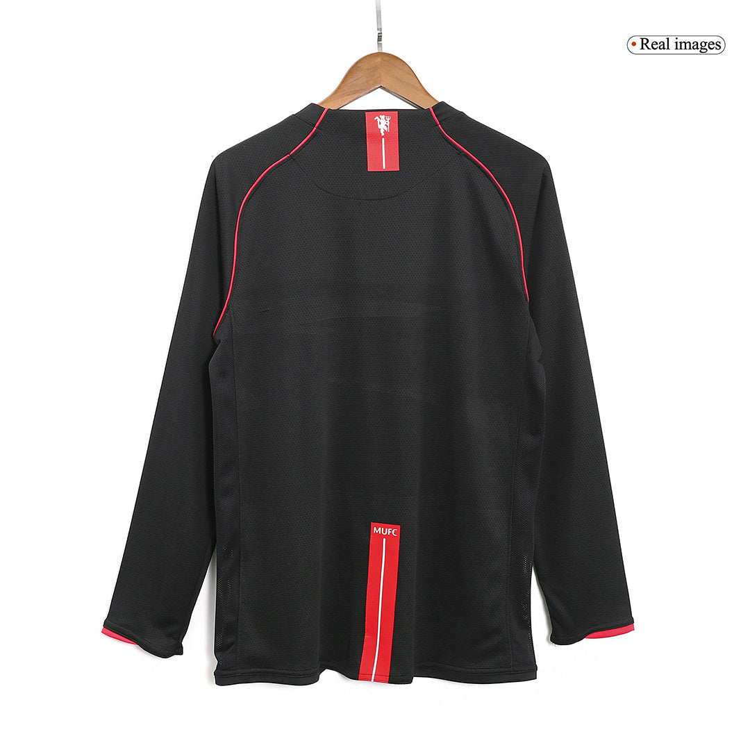 Tricouri Fotbal Vintage Manchester United Deplasare 2007/08 Mânecă Lungă