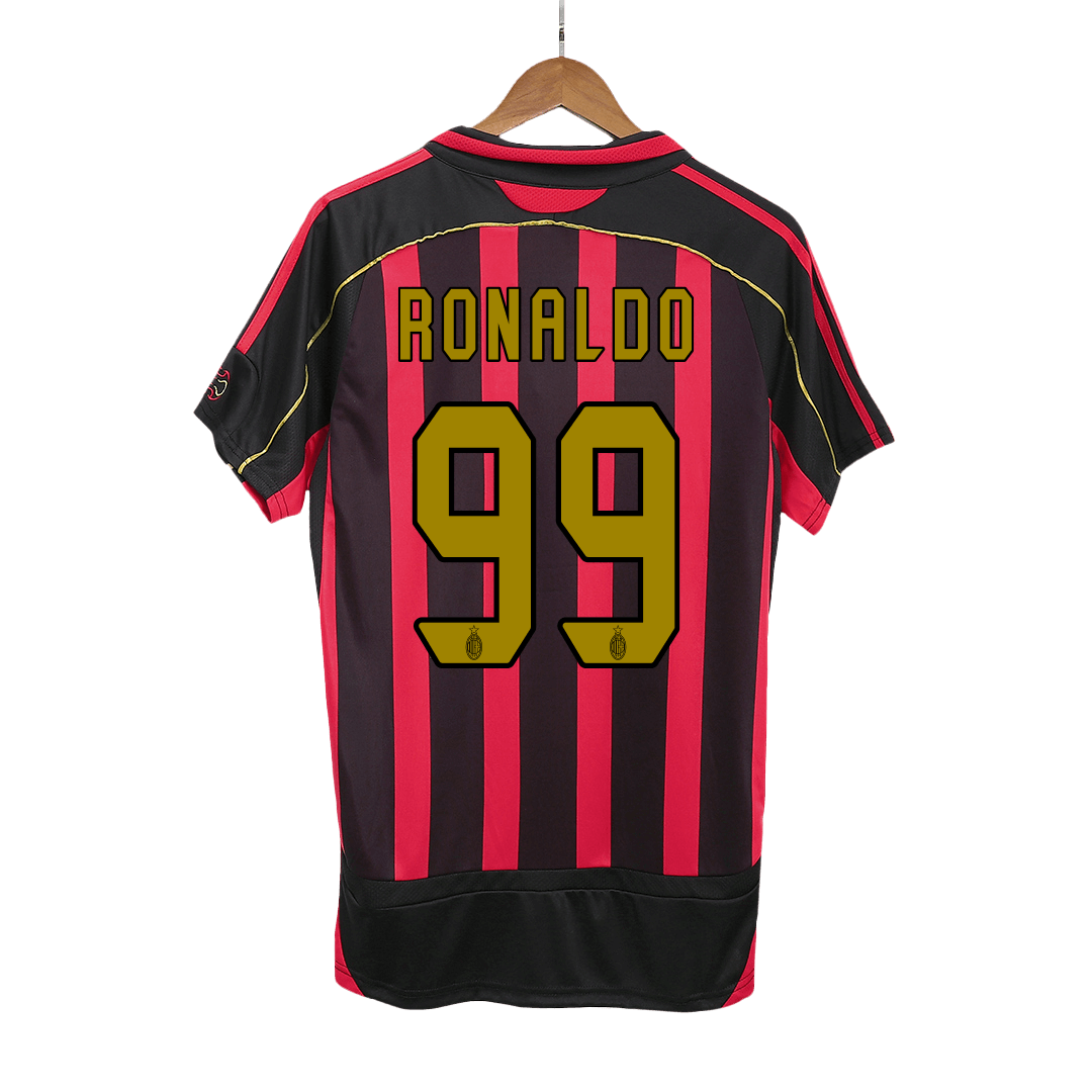 Tricouri Fotbal Vintage AC Milan RONALDO #99 Acasă 2006/07