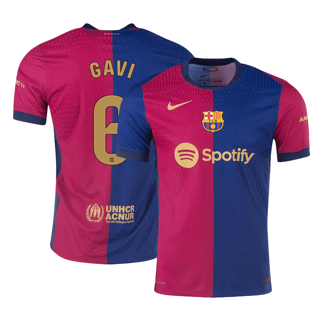 Tricouri Fotbal Barcelona GAVI #6 Acasă 2024/25 Authentic