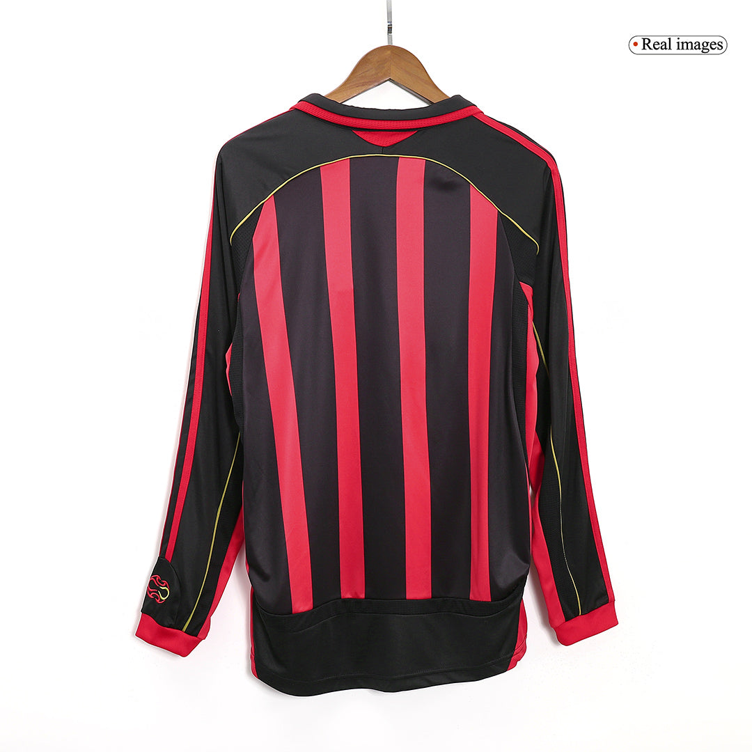 Tricouri Fotbal Vintage AC Milan Acasă 2006/07 Mânecă Lungă