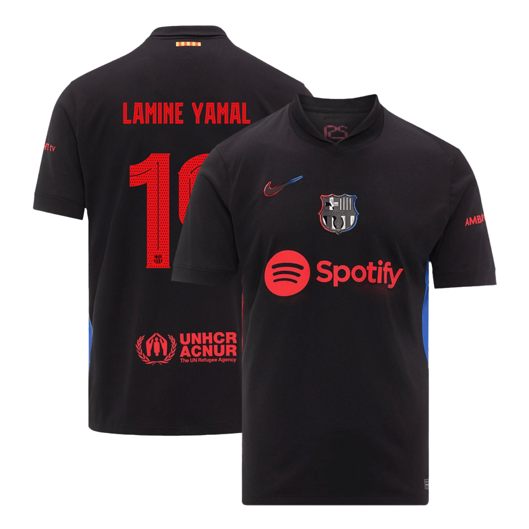 Tricouri Fotbal Barcelona LAMINE YAMAL #19 Deplasare 2024/25 - UCL (mărime mare)