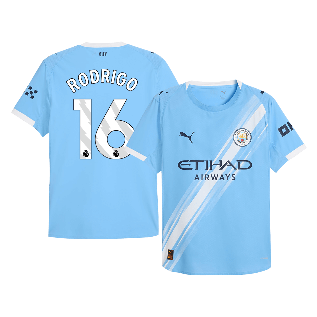 Tricouri Fotbal Manchester City RODRIGO #16 Acasă 2025/26 Authentic