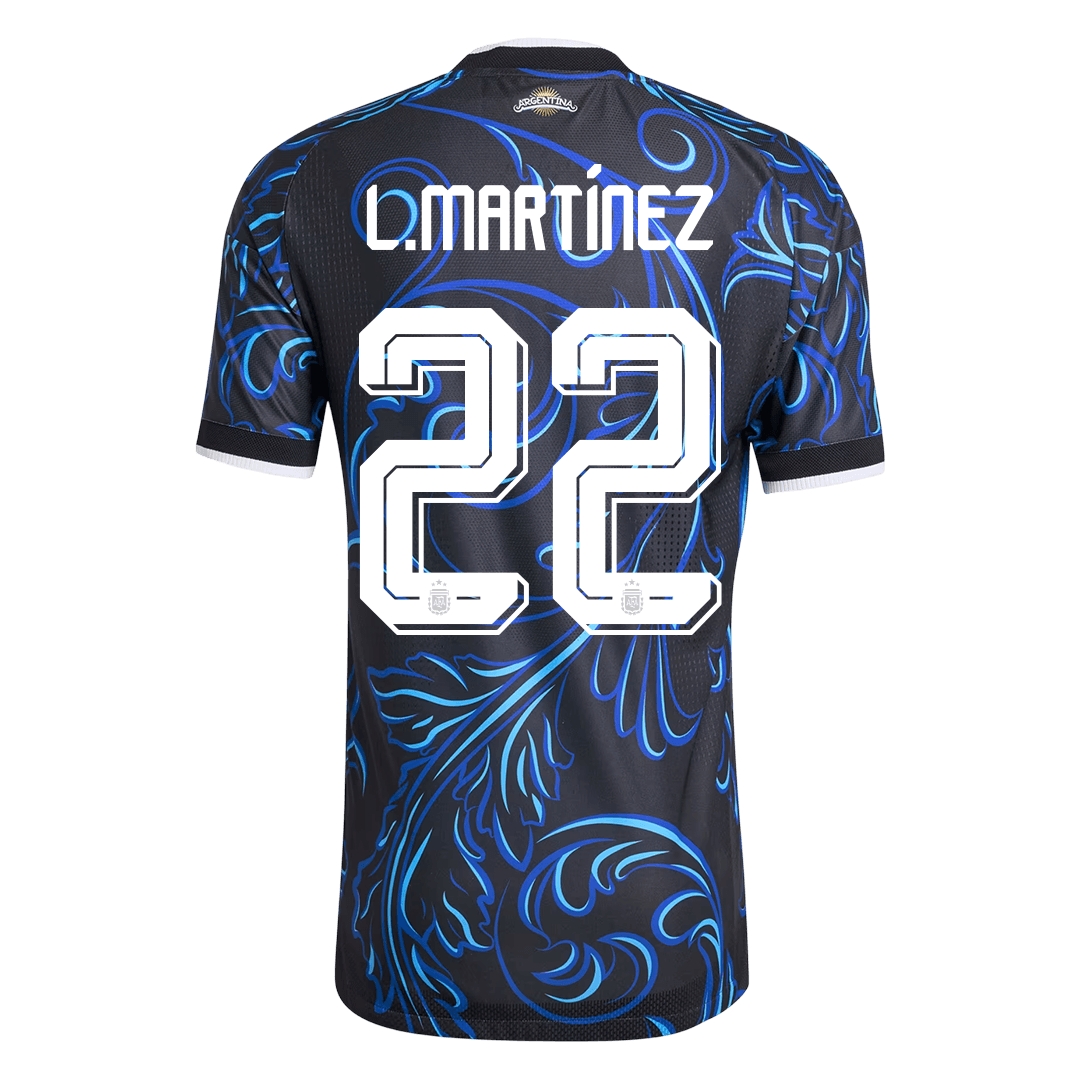 Tricouri Fotbal Argentina L. MARTÍNEZ #22 Deplasare Cupa Mondială 2026 Authentic