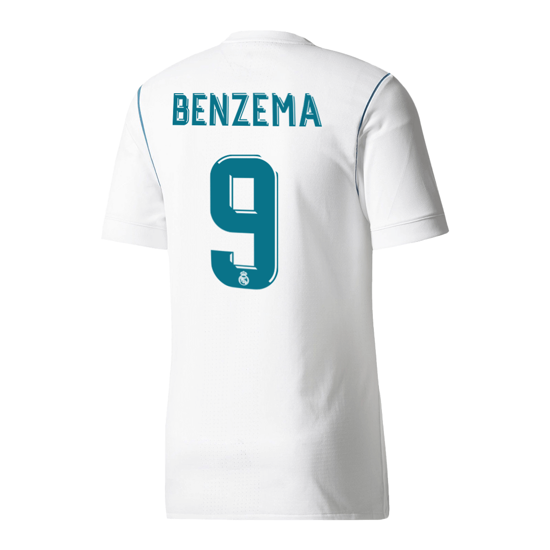 Tricouri Fotbal Vintage Real Madrid BENZEMA #9 Acasă 2017/18