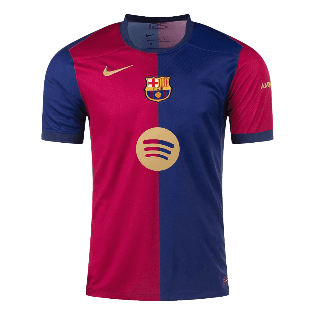 Tricouri Fotbal Barcelona LEWANDOWSKI #9 Acasă 2024/25 (Spotify Logo Without Text)