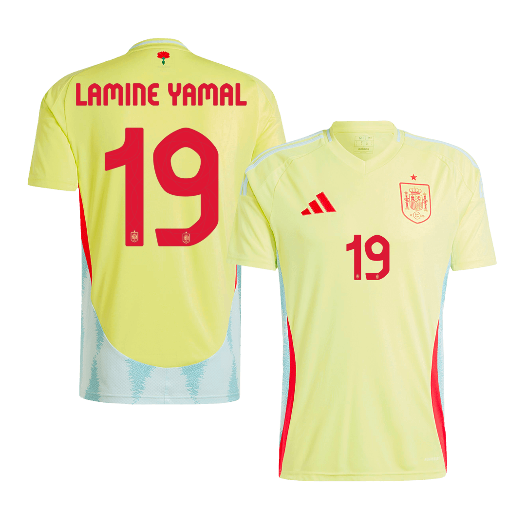 Tricouri Fotbal Spania LAMINE YAMAL #19 Deplasare 2024
